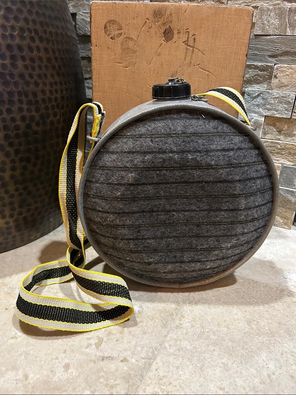 vintage OASIS Wool-Covered Round Canteen